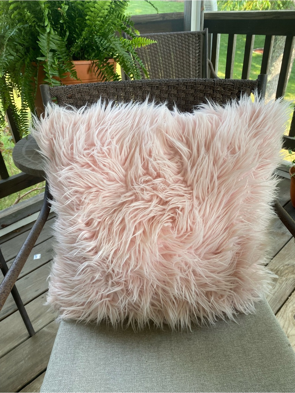 Hobby Lobby Blush Pink Faux Fur Decorative Pillow